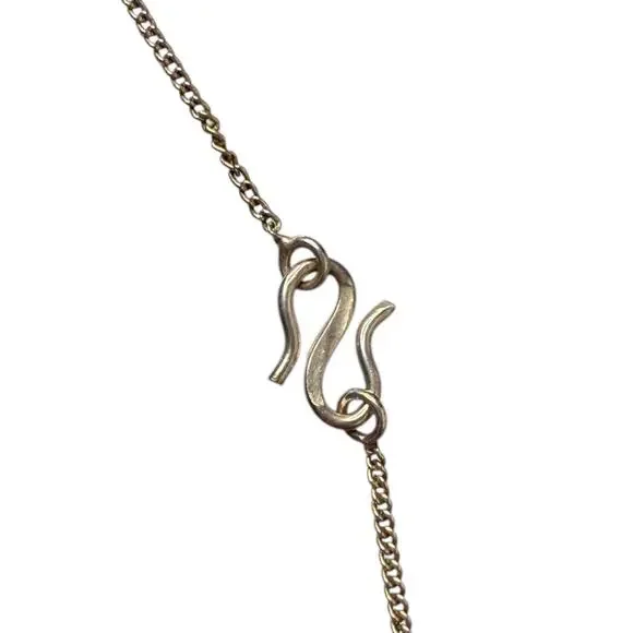 Vintage Southwestern Onyx Cabochon stations necklace 18 inch Sterling 925 - Picture 4 of 7